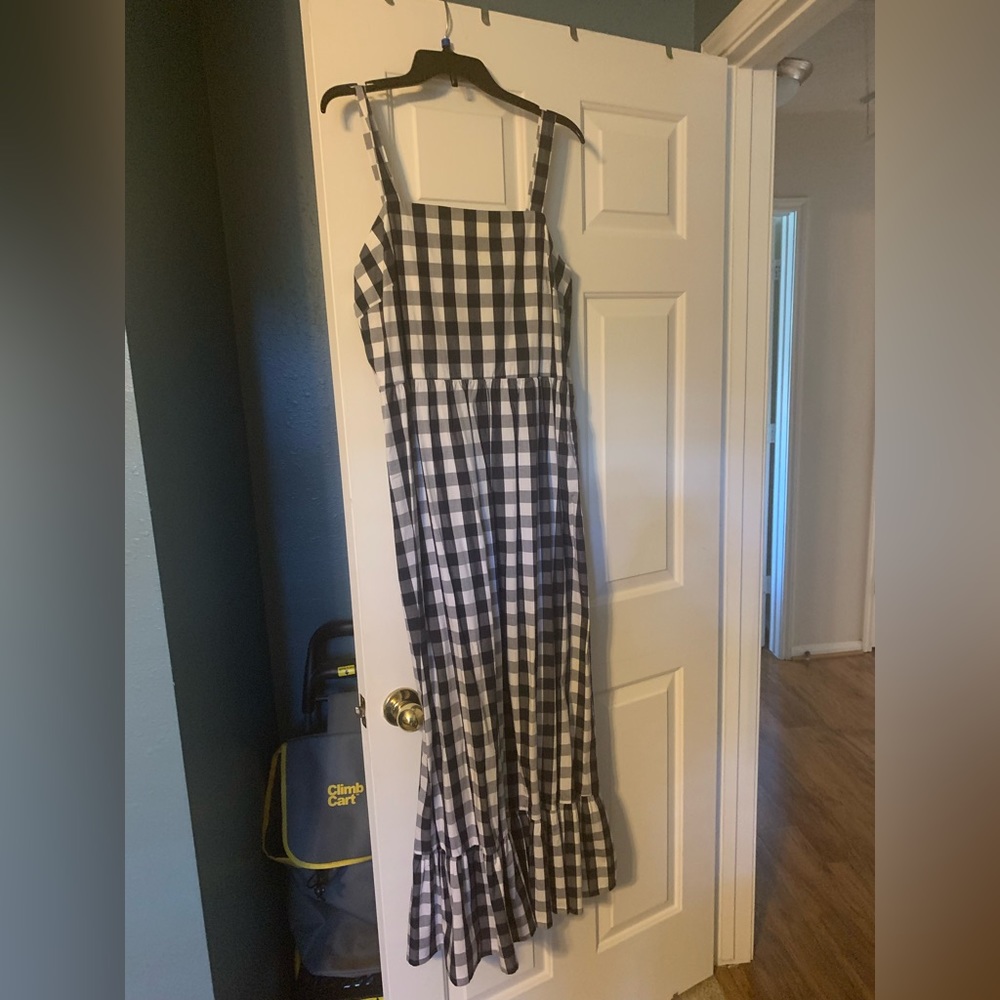 J Crew Black and white checkered sundress, nwt size large